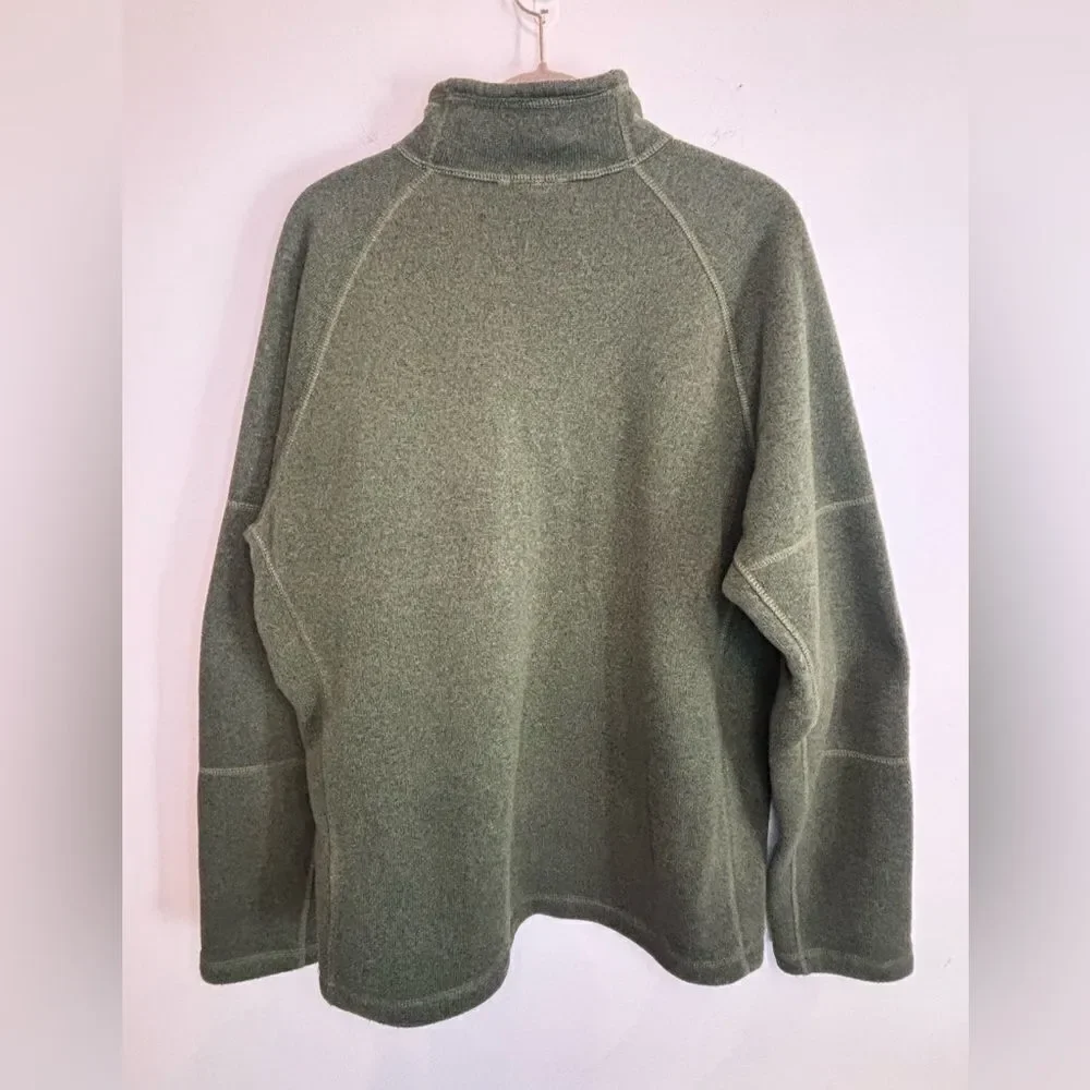 The North face EUC green fleece 1/4 zip up sweatshirt Size medium
